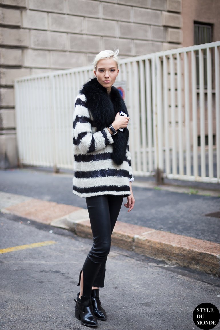 Milan Fashion Week FW 2014 Street Style: Sasha Luss ...